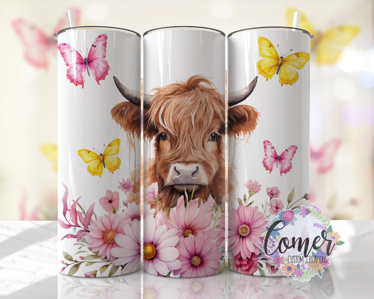 Cow Floral Butterfly