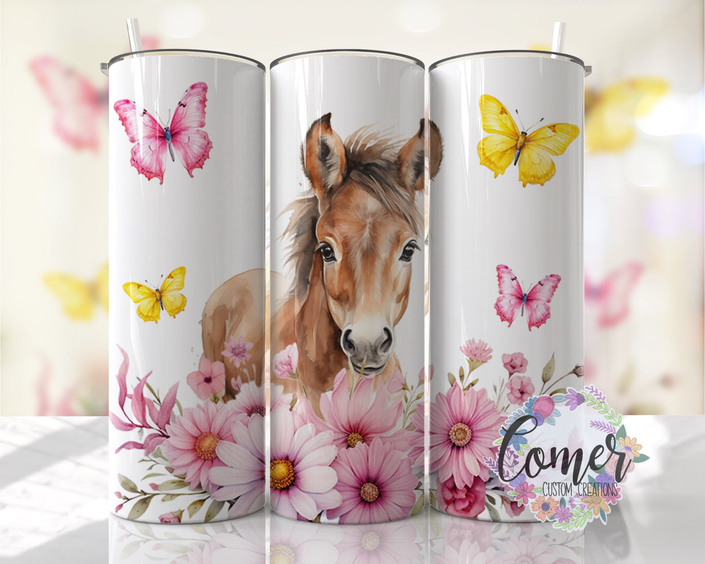 Horse Floral Butterfly