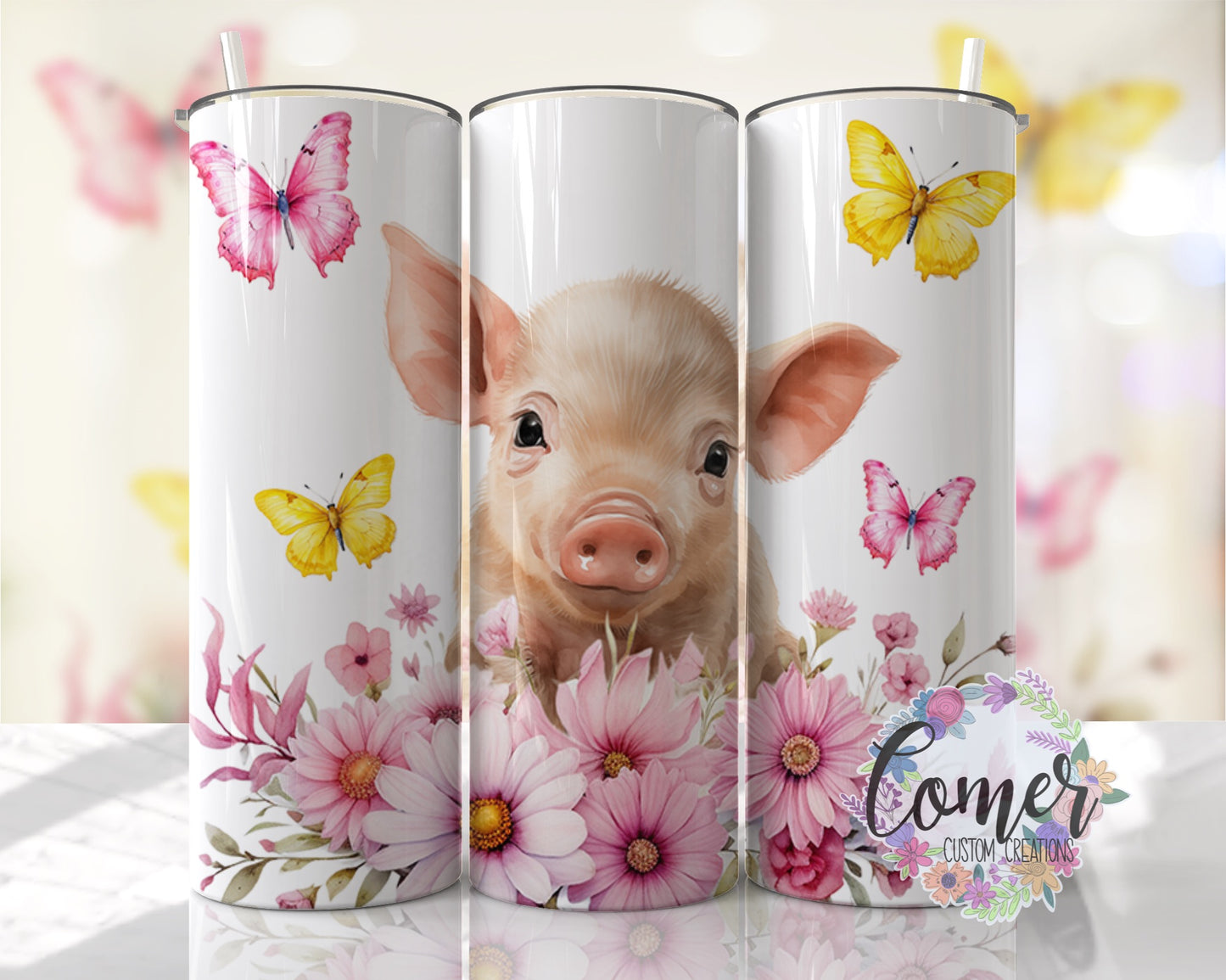 Pig Butterfly Floral