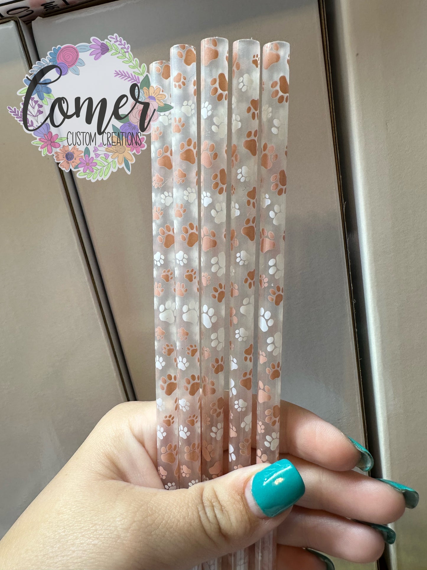 Paw Print Straw