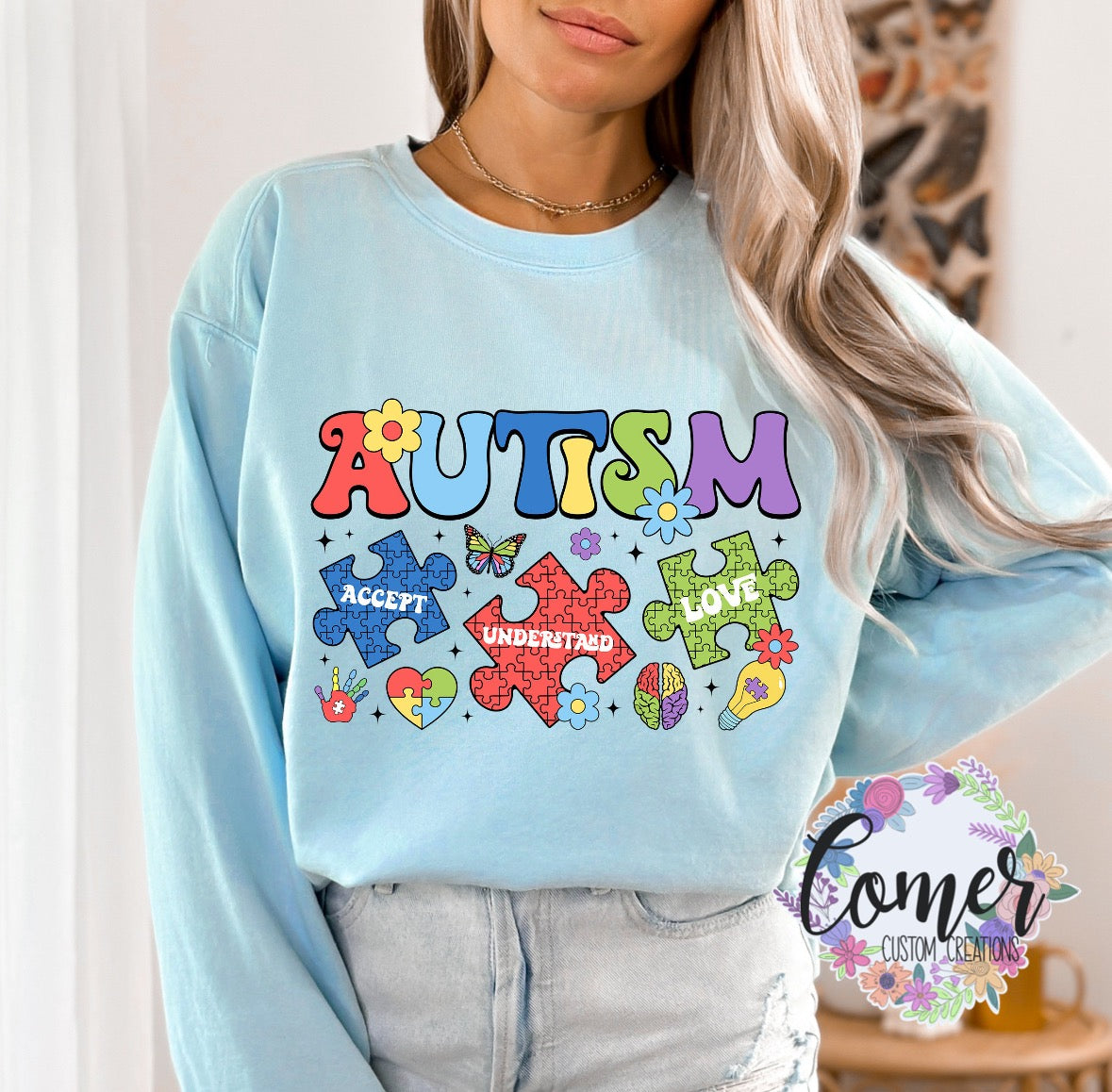 Autism Accept Understand Love Puzzle Pieces