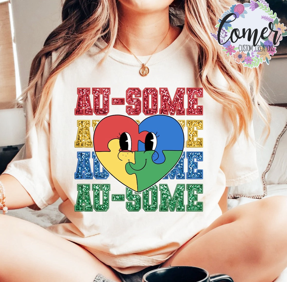Au-Some Glitter with Puzzle Heart