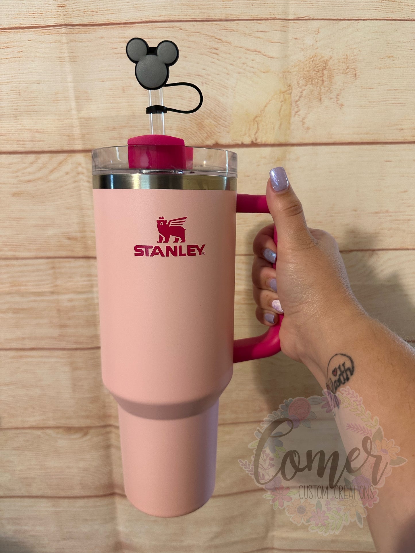 Silver Mouse 40 Oz Straw Topper