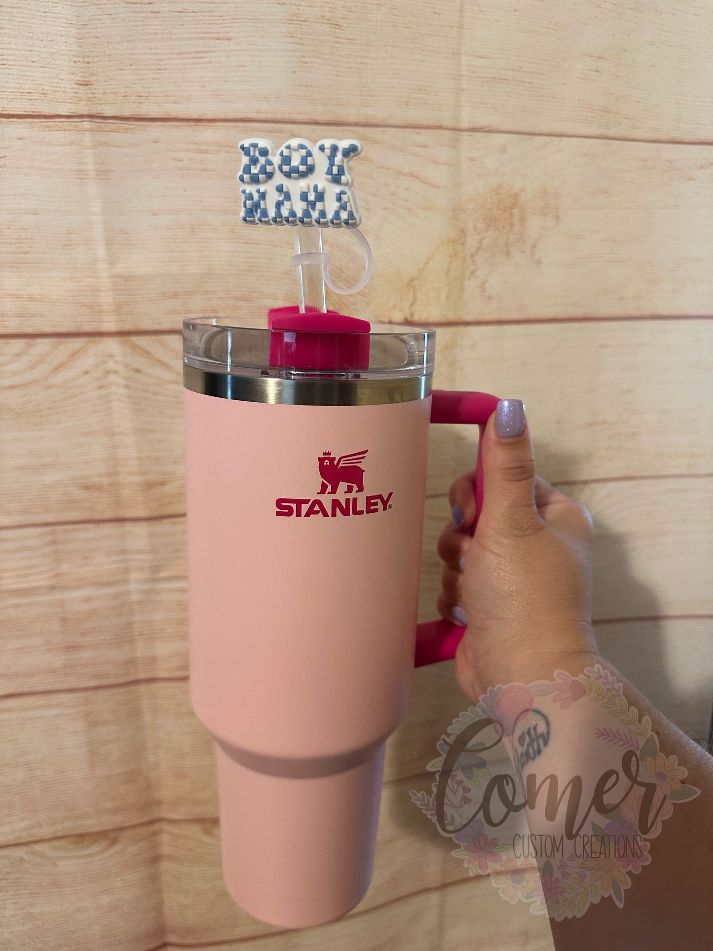 Boy Mama 40 Oz Straw Topper