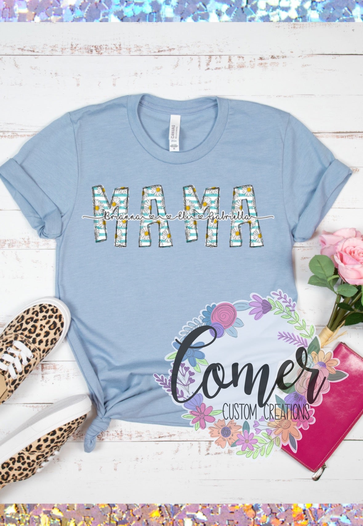 Turquoise Daisy Mothers Day Shirt