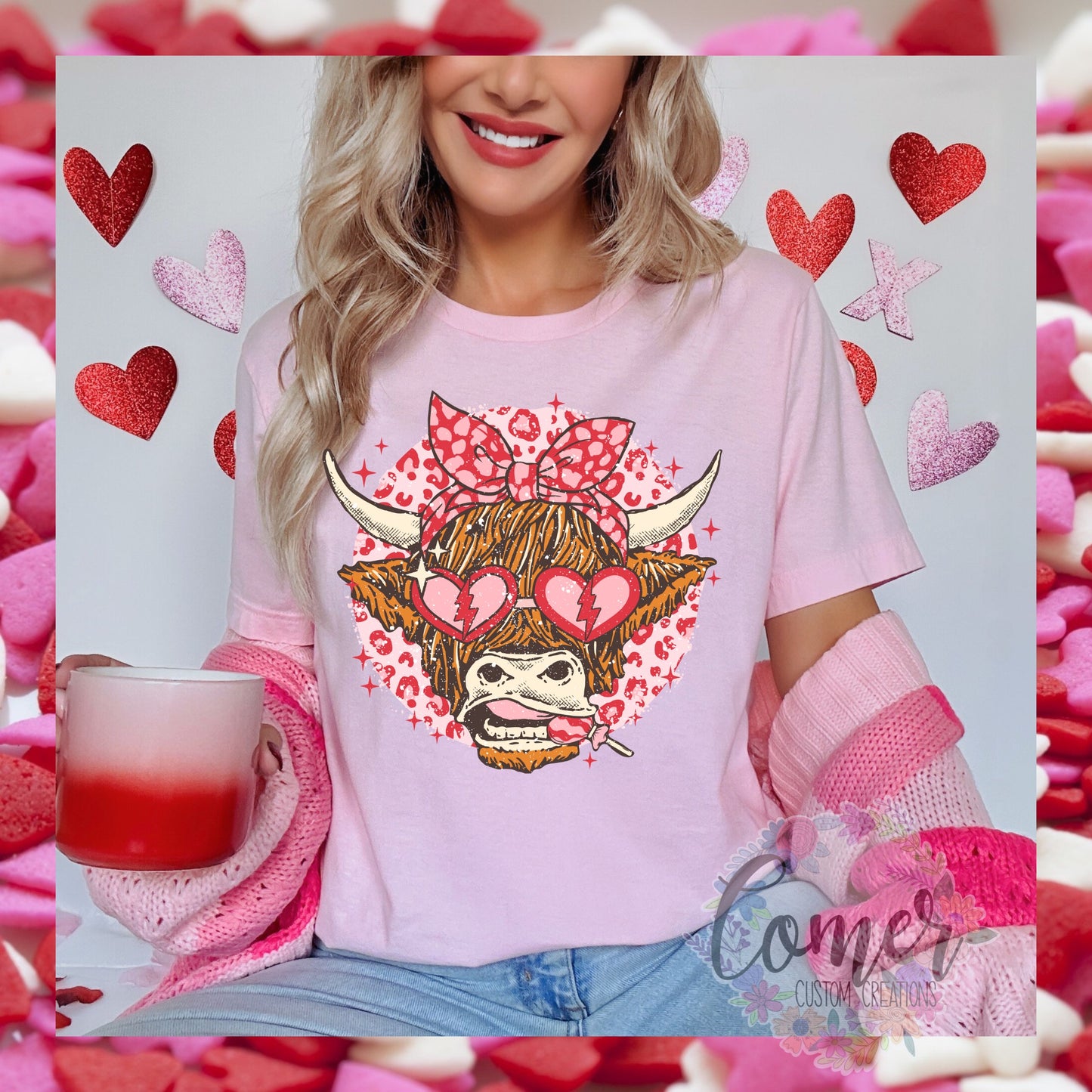 Cow Heart Glasses With Lollipop