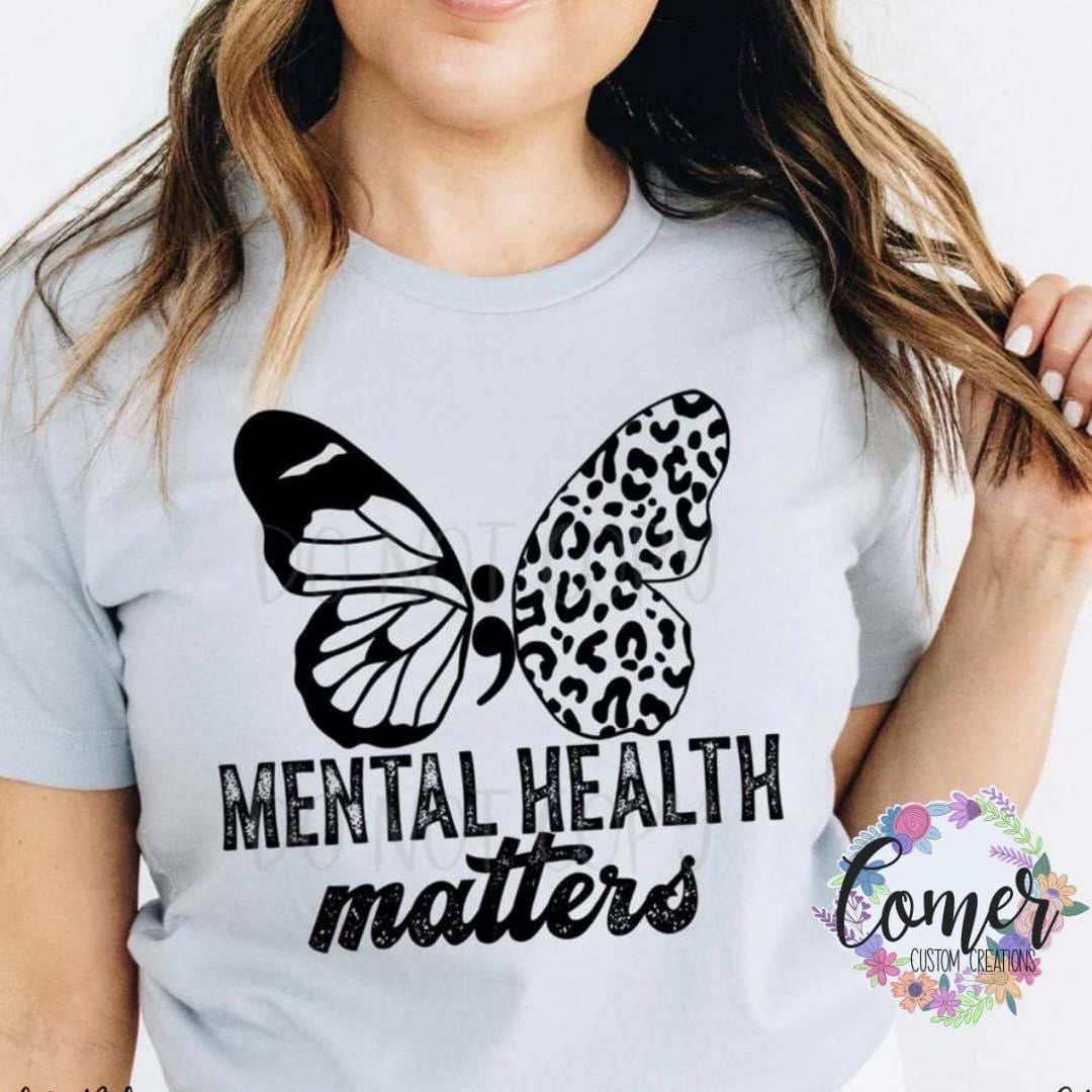 Mental Health Matters Butterfly Black Writing