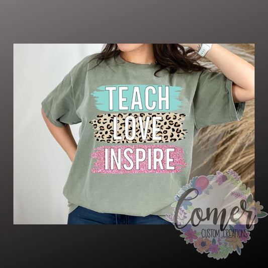 Teach Love Inspire Brush Strokes