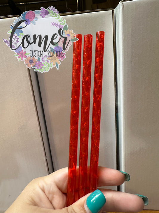 Red Swirl Straw