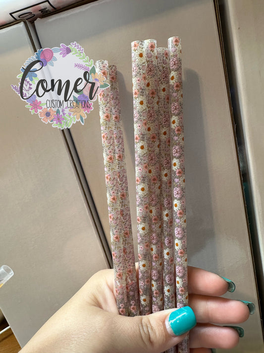 Spring Floral Straw