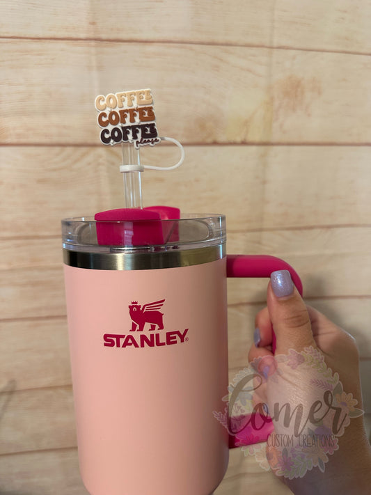 Coffee Coffee Coffee Please 40 Oz Straw Topper