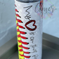 Mom of Both Softball/Baseball My heart is on that Field Tumbler