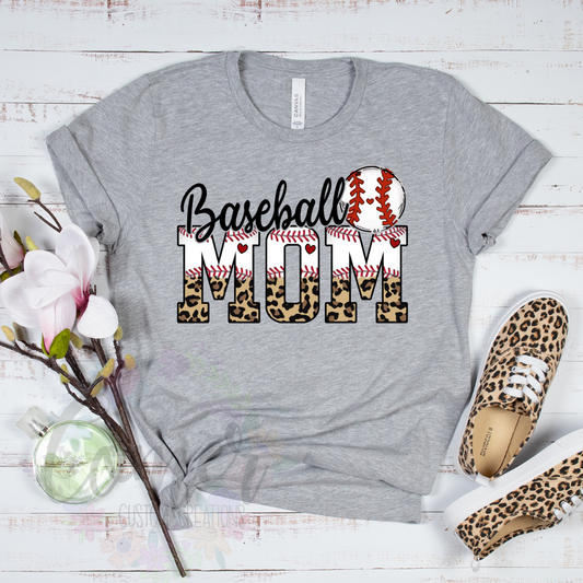 Baseball Mom Cheetah Letters