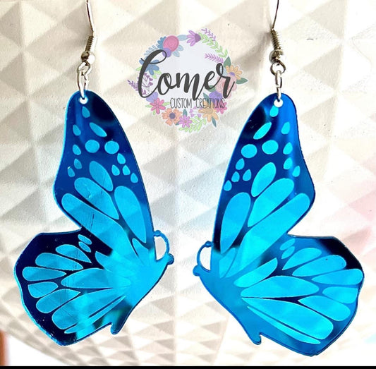 Blue Butterfly Acrylic Earring