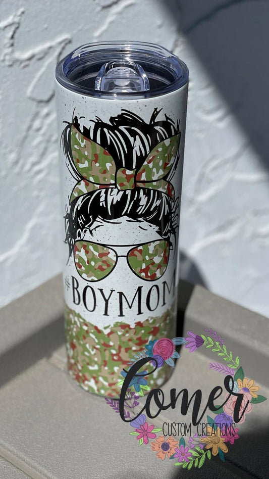 #BoyMom Camo Tumbler