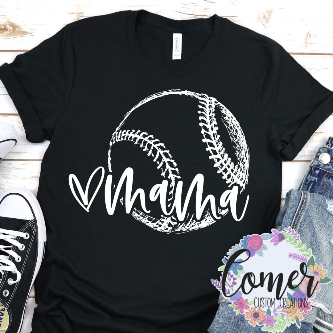 Baseball Mama (White Writing)